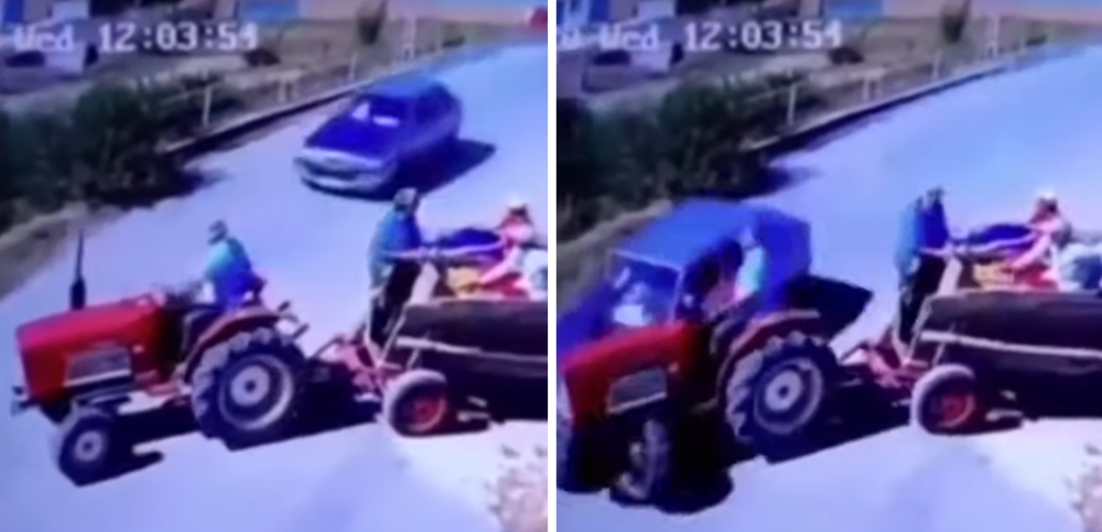 zderzenie samochodou z traktorem