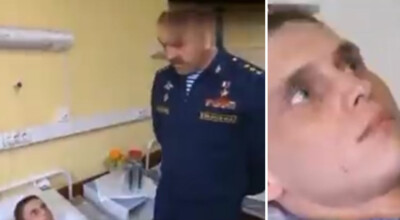 Odwiedziny rosyjskiego żołnierza w szpitalu