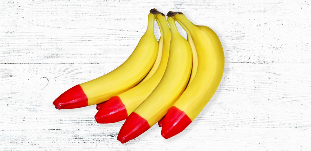 co oznacza czerwona końcówka banana